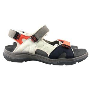 Earth Origins Men's Size 12M Bodi Grey Multi Blue Orange Open Toe Sport Sandals